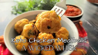 Keto Chicken Meatballs -Easy how to video showing how to make chicken meatballs without the carbs.