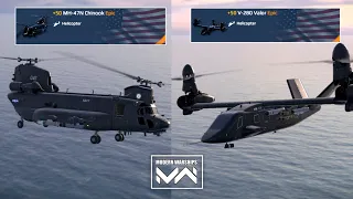 MH-47N Chinook VS V-280 Valor VIP Helicopter Comparison - Modern Warships