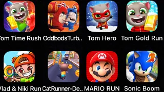 Vlad&Niki Run,Mario Run,Cat Runner,Talking Tom Gold Run,Tom Time Rush,Talking Tom Hero Dash,Sonic……