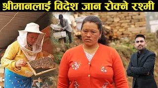 श्रीमानलाई विदेश जान रोकेर मौरी पालन गर्दै रश्मी - Bee keeping