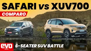 Tata Safari vs Mahindra XUV700 | FWD vs AWD | 6-seater SUV comparo | evo India