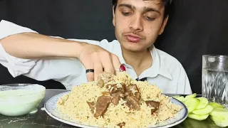 ASMR; EATING SPICY BEEF PULAO||BEEF PULAO MUKBANG||EATING BEEF PULAO||