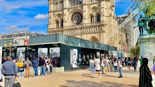 Paris France  4K - Walking Around Île de la Cité - Notre Dame de Paris