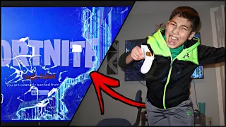 KID RAGES AFTER GETTING BANNED FROM FORTNITE CHAPTER 2!! (GONE WRONG) *SO FUNNY*