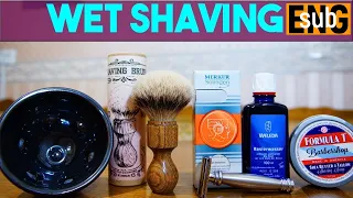 Бритьё - т образная бритва Merkur 43C, WSP Formula T, помазок ММ Vintage | Бритьё с HomeLike Shaving