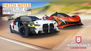 Asphalt 9 - Wanderlust & Fifth Anniversary Season PATCH NOTES 🔥