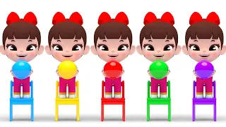 Learn Color with Five Little Monkeys Jumping On The Bed Song  5마리 원숭이 점핑온더베드 송 영어동요 Nursery rhymes