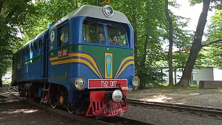 "Дитяча залізниця" ТУ2-087. Прибуття/перечіпка локомотива/відправка