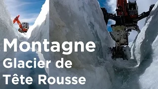 Poche d'eau du Glacier de Tête Rousse 2016 travaux pelle araignée environnement montagne