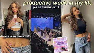 productive week in my life | influencer "work days", photoshoots, my jewelry launch & fashion week!