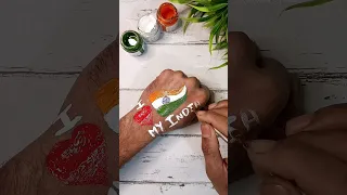 Republic day 🇮🇳 Special Painting 🎨🖌️ on Hand ✋ #shorts #republicday #treanding