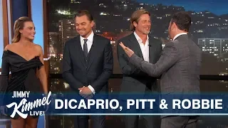 Leonardo DiCaprio, Brad Pitt & Margot Robbie Interrupt Kimmel Monologue