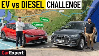 1400km (870 mile) EV v Diesel challenge! There was just $5 between them...the results surprised!