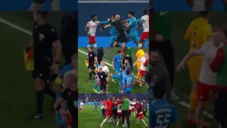 Batalla a golpes entre jugadores de el Zenit y Spartak en la copa de Rusia