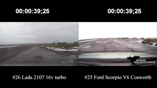 Lada 2107 16v turbo vs Ford Scorpio V6 Cosworth (stage 1)