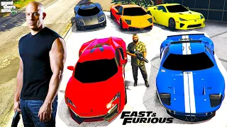 GTA 5 - Stealing Fast And Furious Super Cars with Franklin! (Real Life Cars #80)