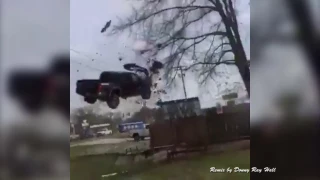 Dukes of Hazard Remix Police chase black truck jump high in air