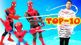 ¡TOP 10 de Spiderman en el taller de reparaciones! Videos de juguetes
