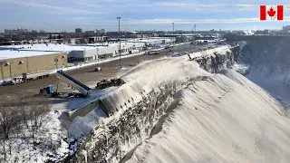 The BIGGEST snow dump site in Montreal,Quebec,Canada/How snow dump in Canada🇨🇦🇨🇦❄️❄️