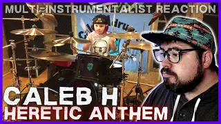 Multi-Instrumentalist Reacts to 6yo Caleb H DRUMS to Slipknot! 'Heretic Anthem'