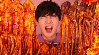 ENG SUB) Spicy Giant Octopus Squid Abalone steamed dish  Eat Mukbang 🔥 ASMR 후니 Hoony seafood Korean