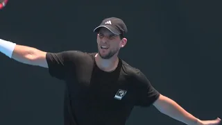 Dominic Thiem practice Brisbane 2024