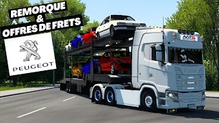 [ ETS2 V 1.44 ] REMORQUE TRANSPORTEUR VOITURE | OFFRES DE FRETS PEUGEOT | EuroTruckSimulator2