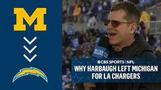Jim Harbaugh on WHY HE LEFT MICHIGAN for CHARGERS, joins CBS Sports at AFC Championship | CBS Sports
