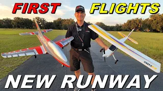 First flights on the new Runway at the RCINFORMER Field with the FMS SUPER EZ & FUTURA 64mm