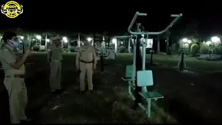 Viral video ghost exercise in garden , horror video ghost in garden  workout on machine