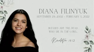 February 13, 2022 | Celebrating the Life of Diana Filinyuk