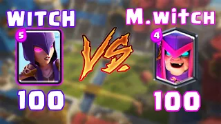 100 Witch VS 100 Mother Witch (Clash Royale)