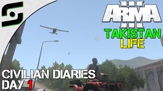 ArmA 3: Takistan Life - Civilian Diaries: Day 1 - PLANE CRASH!