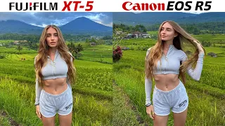 FujiFilm X-T5 vs Canon EOS R5 Camera Comparision