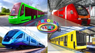 Изучаем цвета и поезда для детей. Новое развивающее видео про железнодорожный транспорт