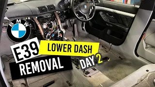Removing the BMW e39 lower dash and front carpet | Replacing the e39 interior | Project Hershel