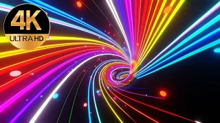 10 Hour 4k Tv Relaxing screensaver multi Color  Abstract neon Flip tunnel Background Video loop