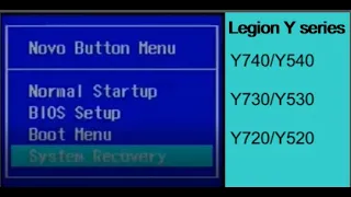How to Factory reset your Lenovo Legion Y740, Y540, Y730, Y530, Y720 and Y520