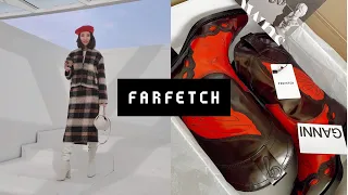 распаковка farfetch | ganni texas boots, hereu trena bag