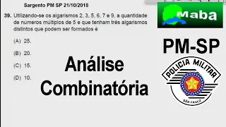 MABA CONCURSOS  -  PM-SP  - ANAGRAMA  -  ANÁLISE COMBINATÓRIA   -  Com prof. Cristiano Andrade