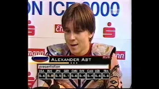 Men's Free Skate - 2000 Sparkassen Cup on Ice, Figure Skating (US, ESPN, Plushenko, Goebel, Abt)