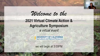 UCCE 2021 Climate & Agriculture Webinar Series: Day 1-May 24, 2021