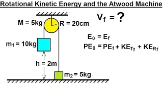 Physics 8.5   Rotational Kinetic Energy (14 of 19) Rotational K.E. and the Atwood Machine