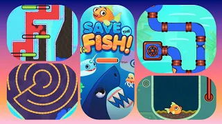 Save The Fish! game level 1-50 #trending #viral #gaming