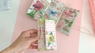 A Sweet Pocket Wallet Mini Album 🌷Spring Flip-book Chocolate Gift Cards Tea Swaps