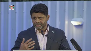 Fijian Attorney-General speaks at the launch event of the Pacific Digital Economy Programme (PDEP)