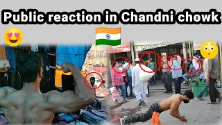 Bodybuilder goes shirtless in Chandni chowk 🇮🇳 (public reactions)| sweat arena zone