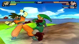 Link (Zelda) vs Goku / Vegeta / Gohan / Trunks on Dragon Ball Z Budokai Tenkaichi 3 (MOD)