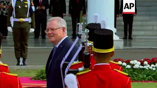 Welcome ceremony in Indonesia for new Australian PM