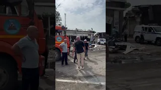 Кадры после взрыва на АЗС в Махачкале